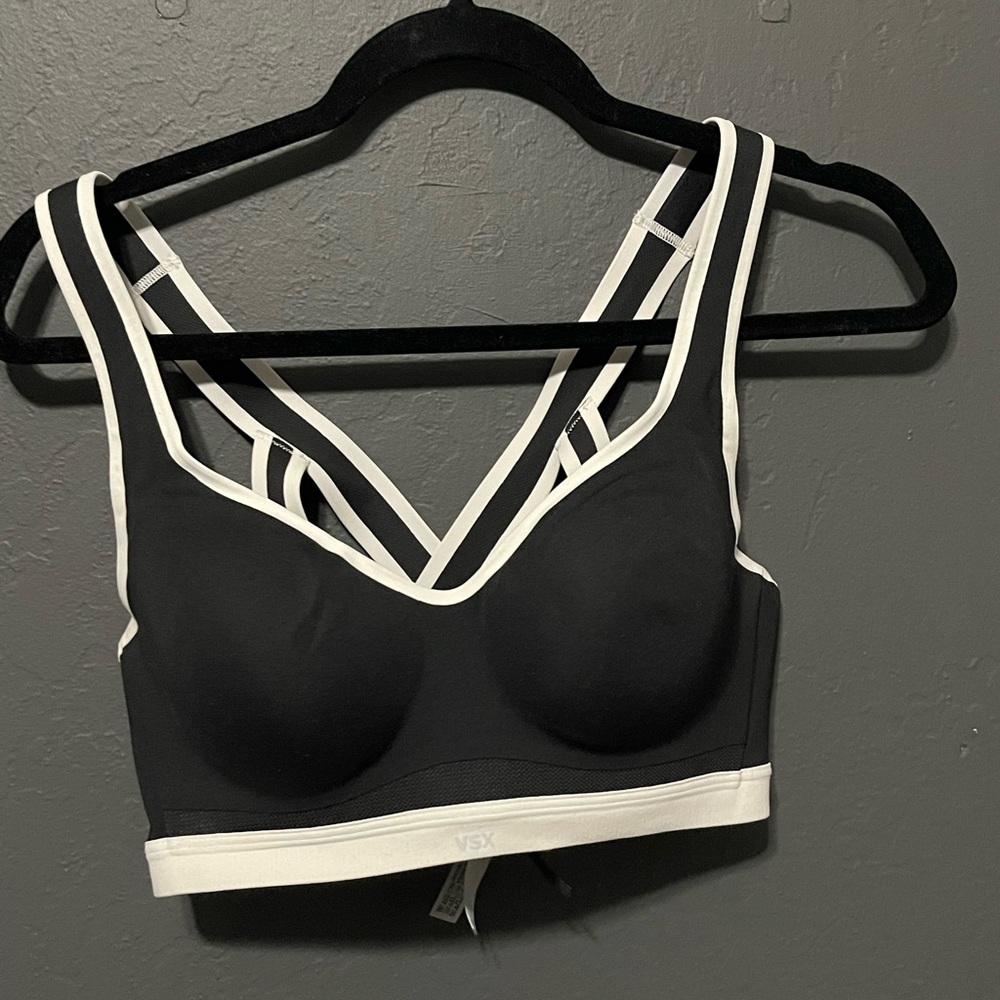 VSX Strappy Black and White Sports Bra